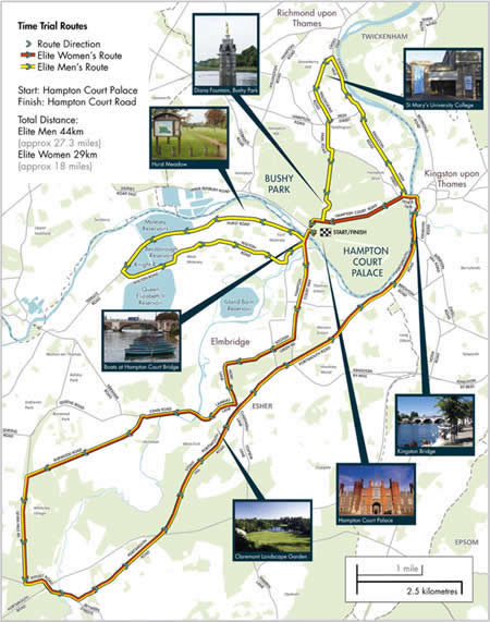 London Olympics Cycling Time Trial Route Map